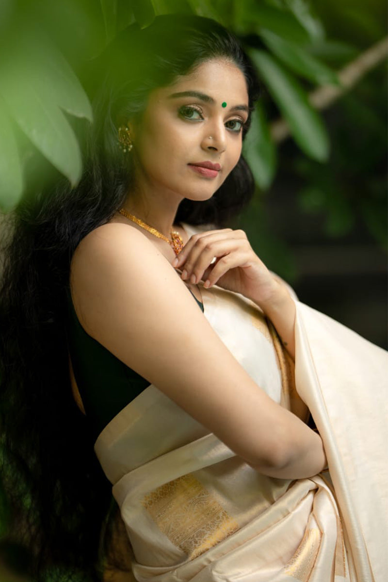 Pretty Beige Soft Silk Saree With Surpassing Blouse Piece