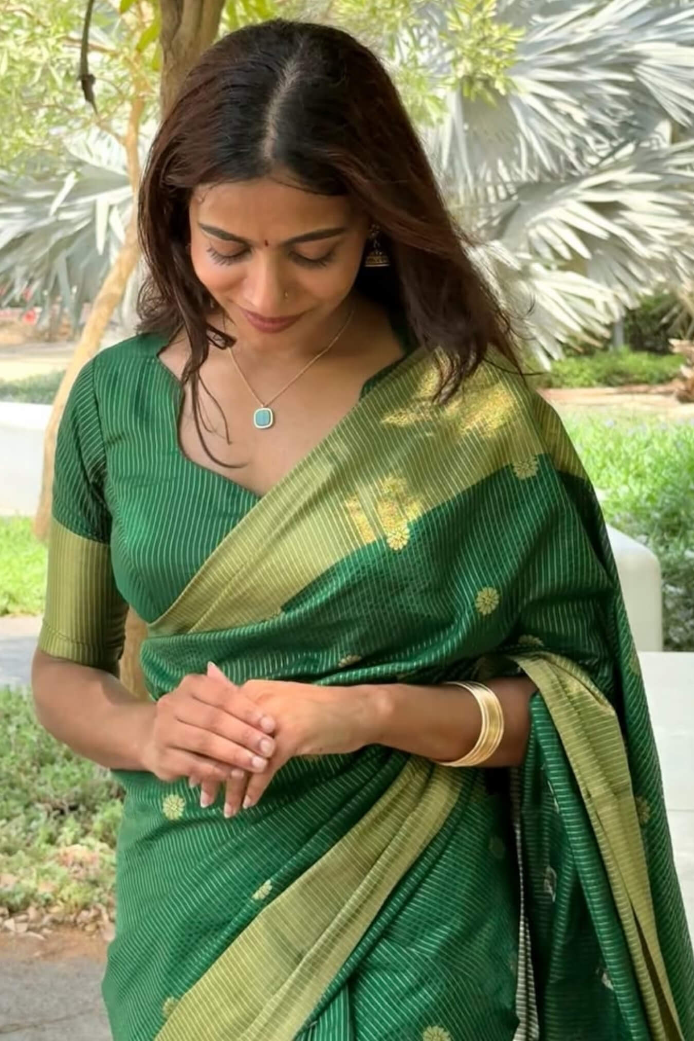 Exuberant Green Soft Silk Saree With Elision Blouse Piece