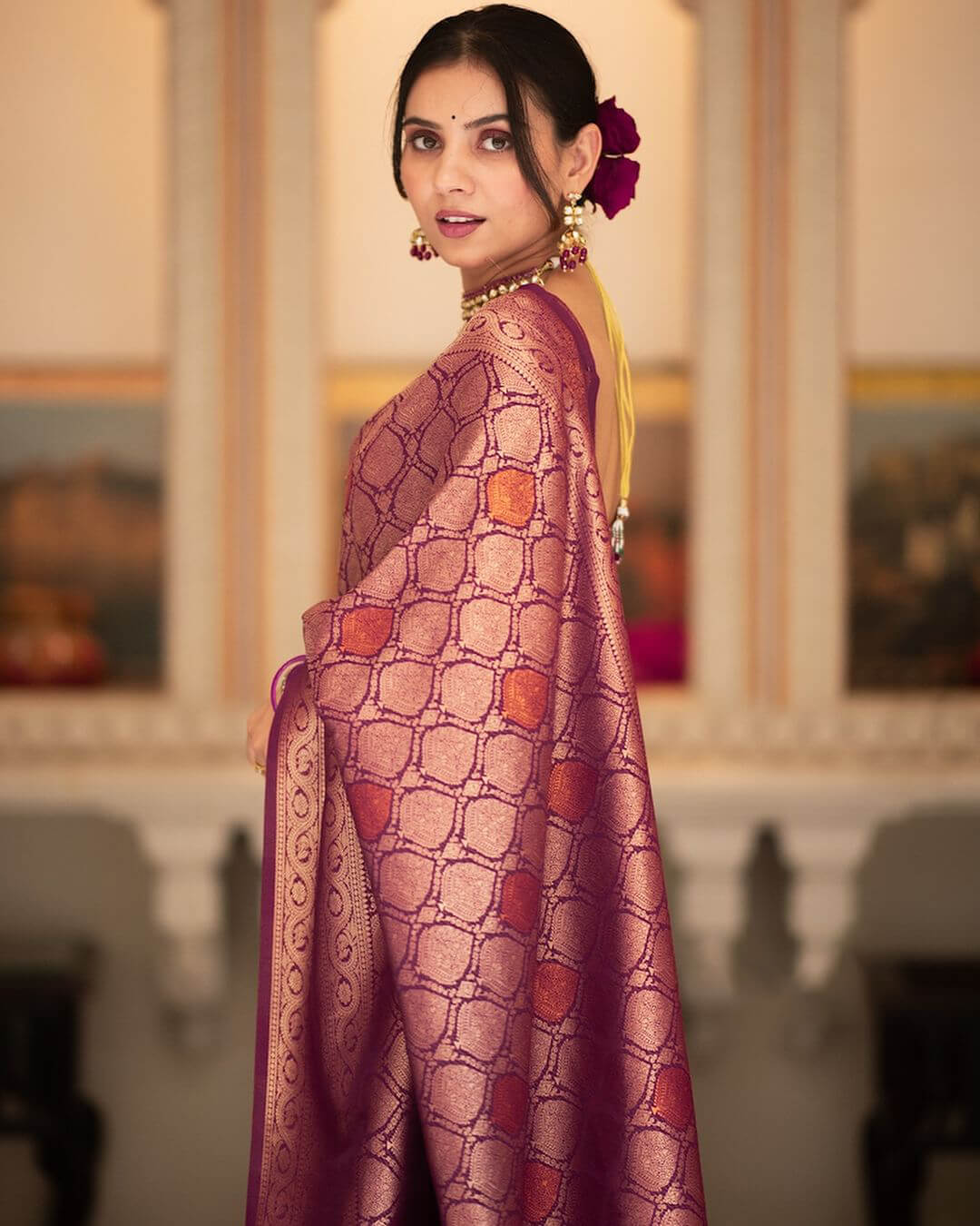 Pretty Purple Soft Silk Saree With Energetic Blouse Piece