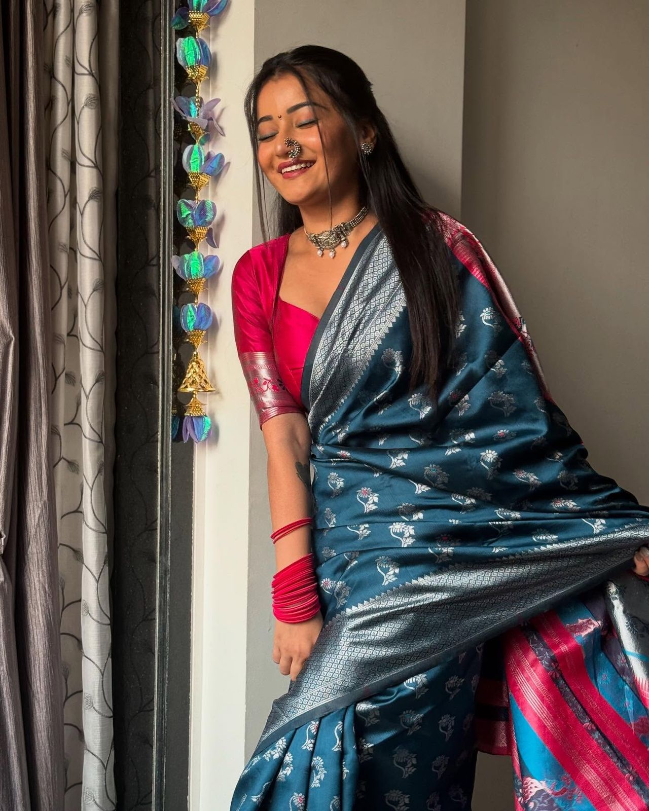 Wonderful Teal Blue Soft Silk Saree With Luminous Blouse Piece