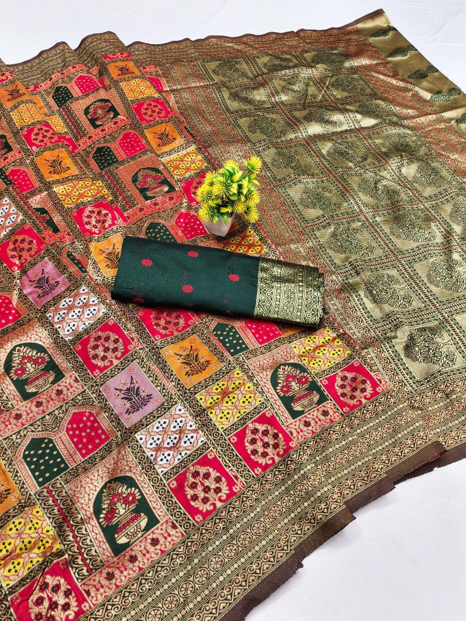 Breathtaking Red Soft Silk Saree With Intricate Blouse Piece