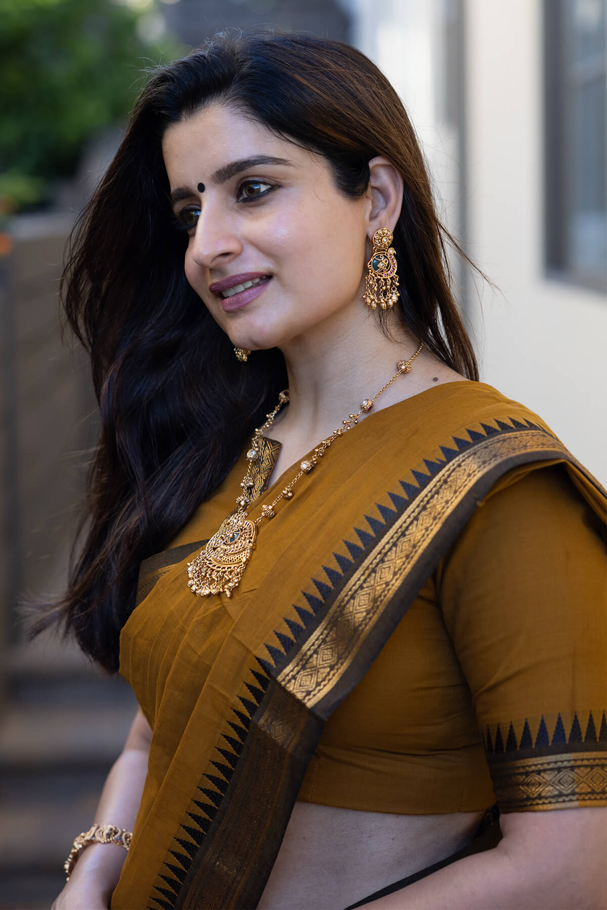 Ephemeral Mustard Cotton Silk Saree With Intricate Blouse Piece