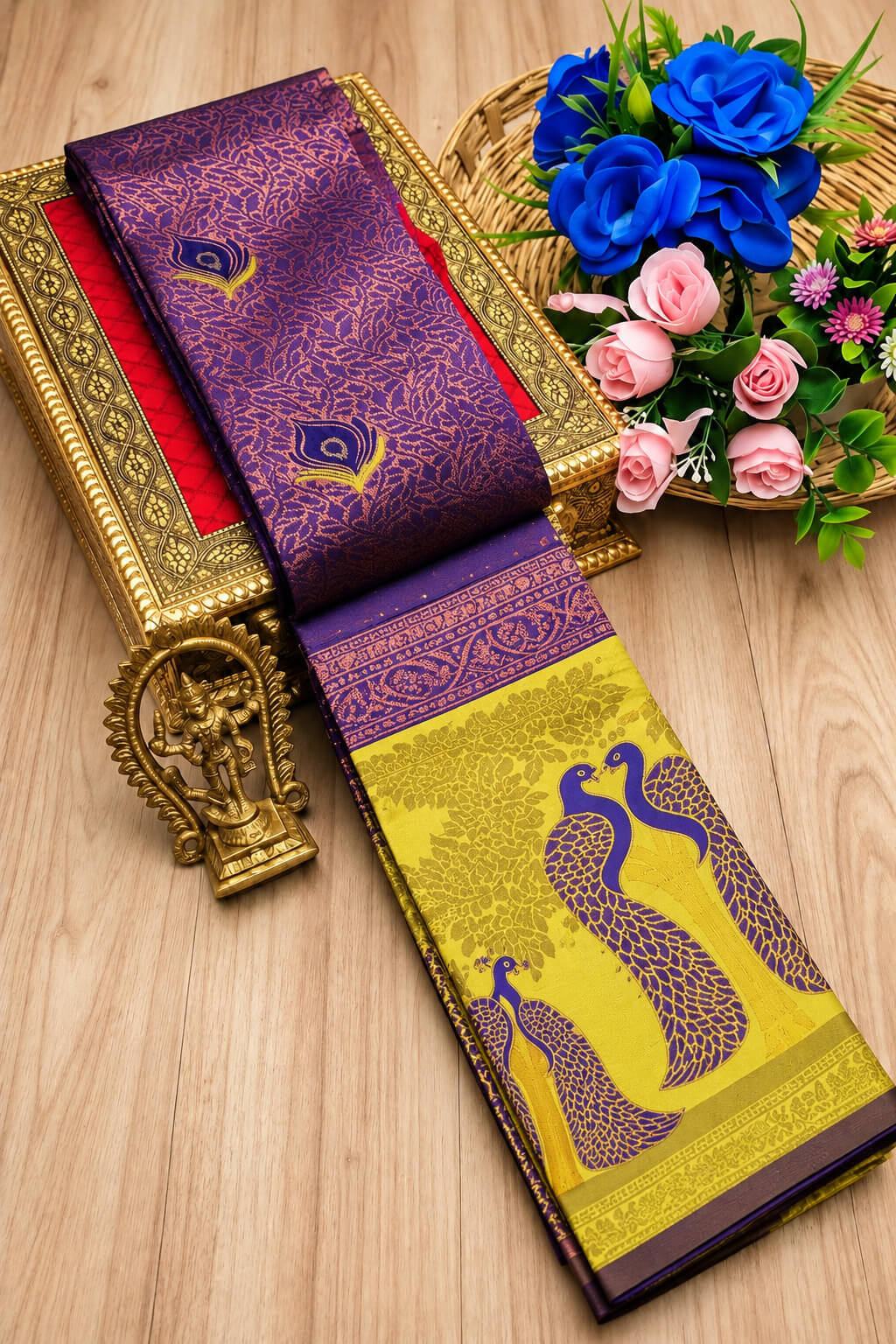 Magnetic Purple Pure Banarasi Silk Saree With Unequalled Blouse Piece