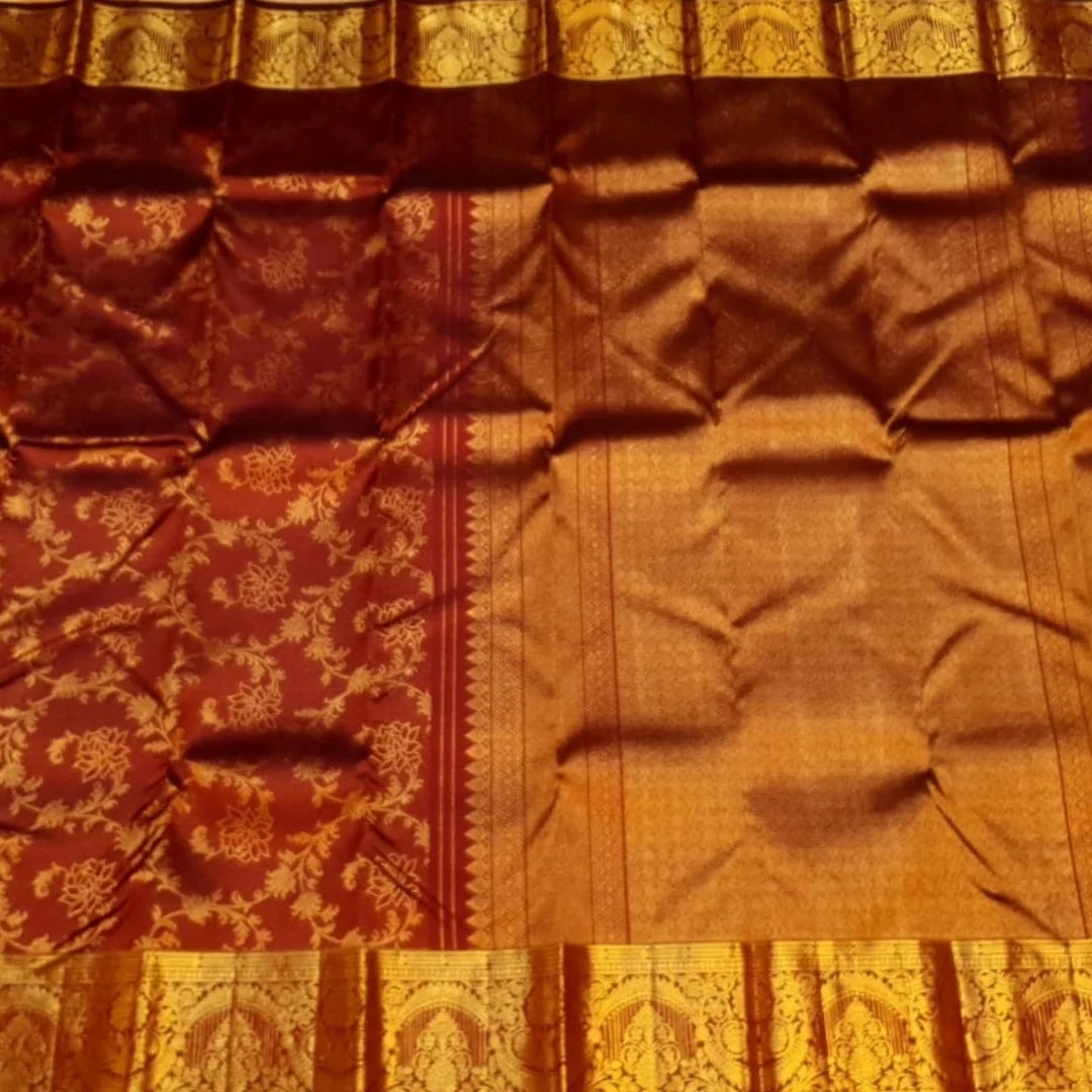 Glowing Wine Soft Banarasi Silk Saree With Quixotic Blouse Piece