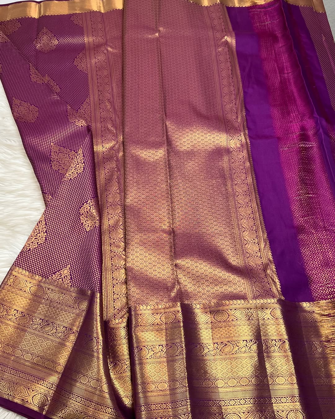 Precious Purple Soft Banarasi Silk Saree With Ebullience Blouse Piece