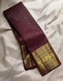 Panache Wine Soft Banarasi Silk Saree With Adorable Blouse Piece