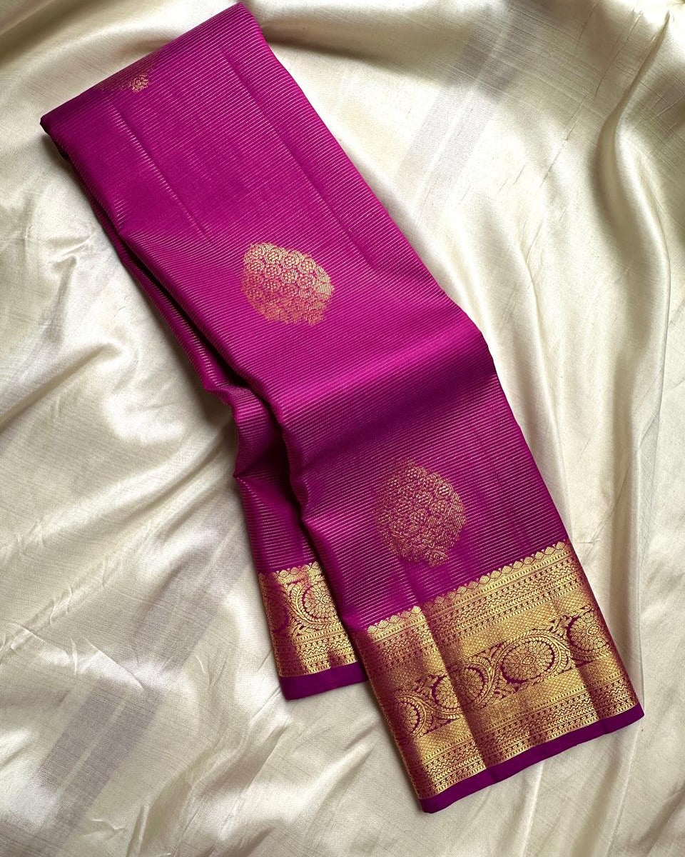 Charming Magenta Soft Banarasi Silk Saree With Demesne Blouse Piece