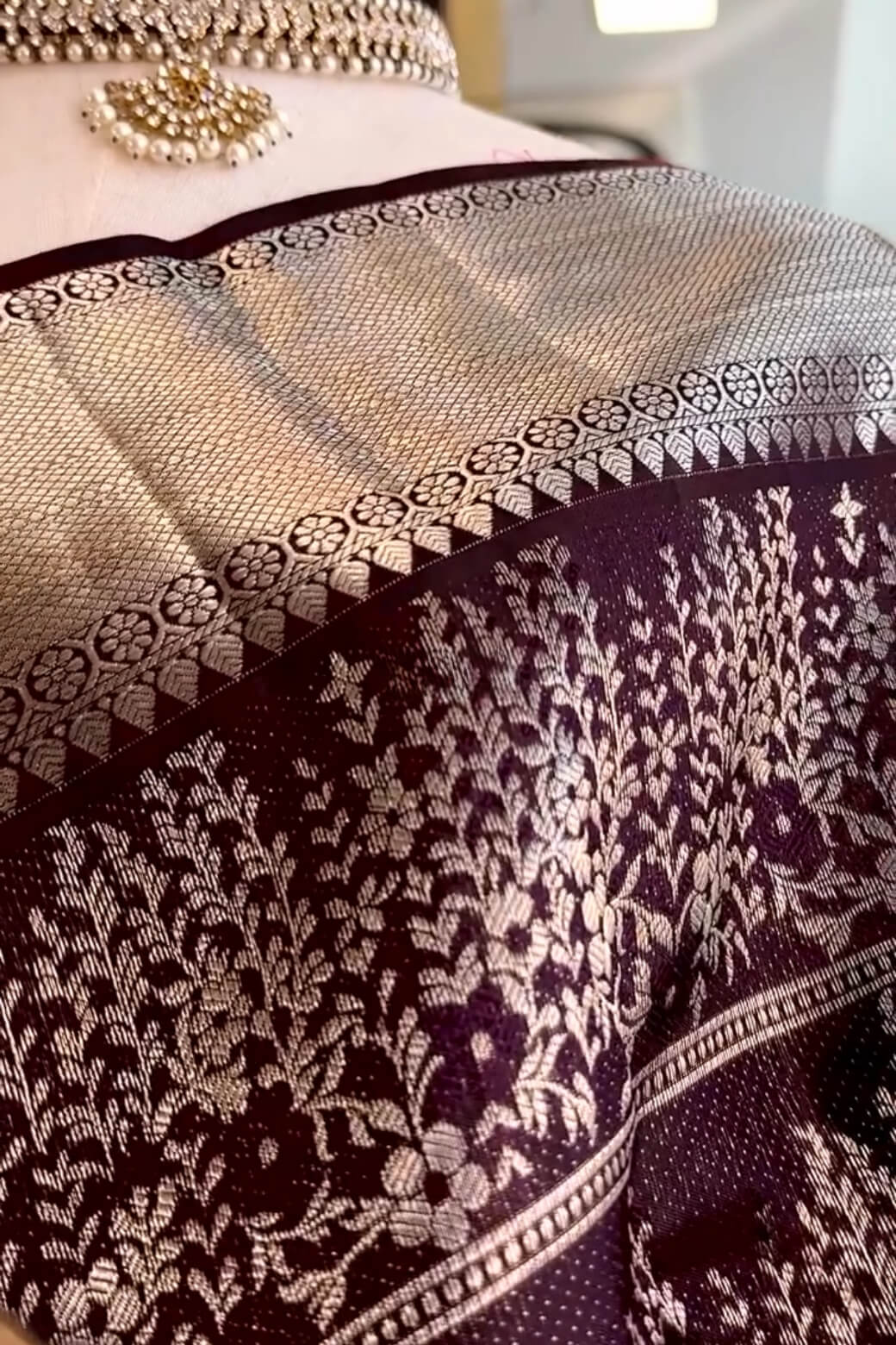 Epiphany Wine Soft Banarasi Silk Saree With Devastating Blouse Piece