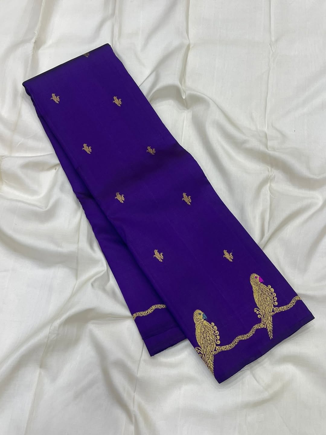 Refreshing Royal Blue Pure Banarasi Silk Saree With Ephemeral Blouse Piece