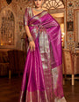 Innovative Purple Kanjivaram Silk Saree With Flattering Blouse Piece