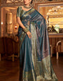 Extraordinary Rama Kanjivaram Silk Saree With Gorgeous Blouse Piece