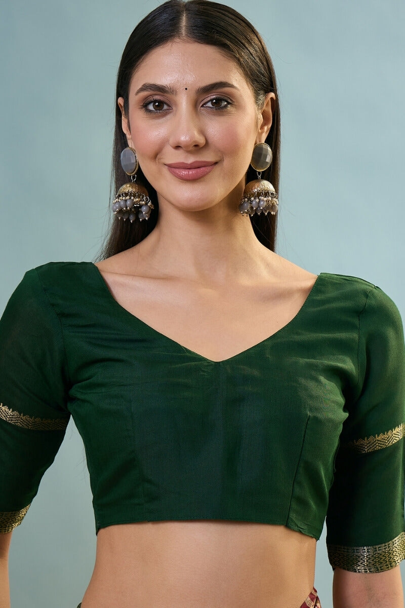 Gossamer Red Printed Cotton Silk Saree With Preferable Blouse Piece