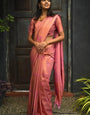 Gratifying Pink Soft Silk Saree With Fragrant Blouse Piece