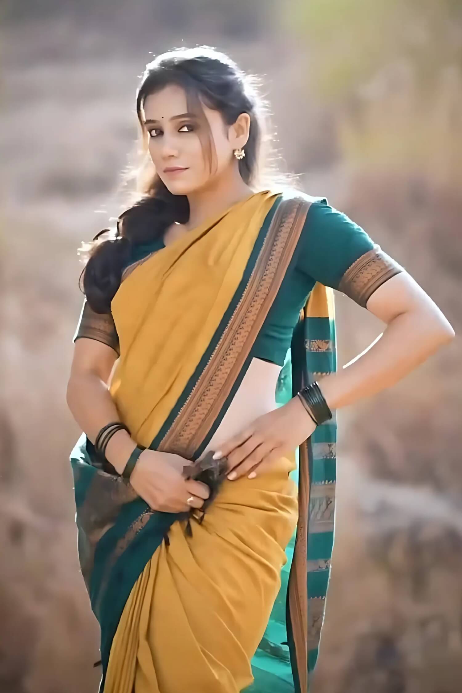 Inspiring Mustard Soft Silk Saree With Verdant Blouse Piece