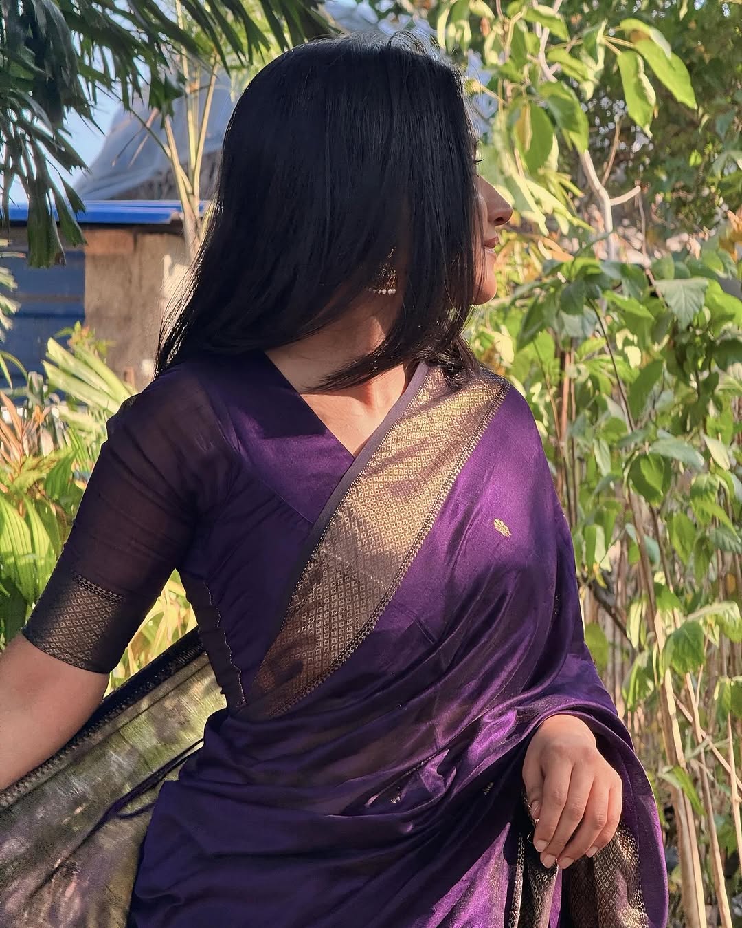 Attractive Purple Cotton Silk Saree With Incredible Blouse Piece