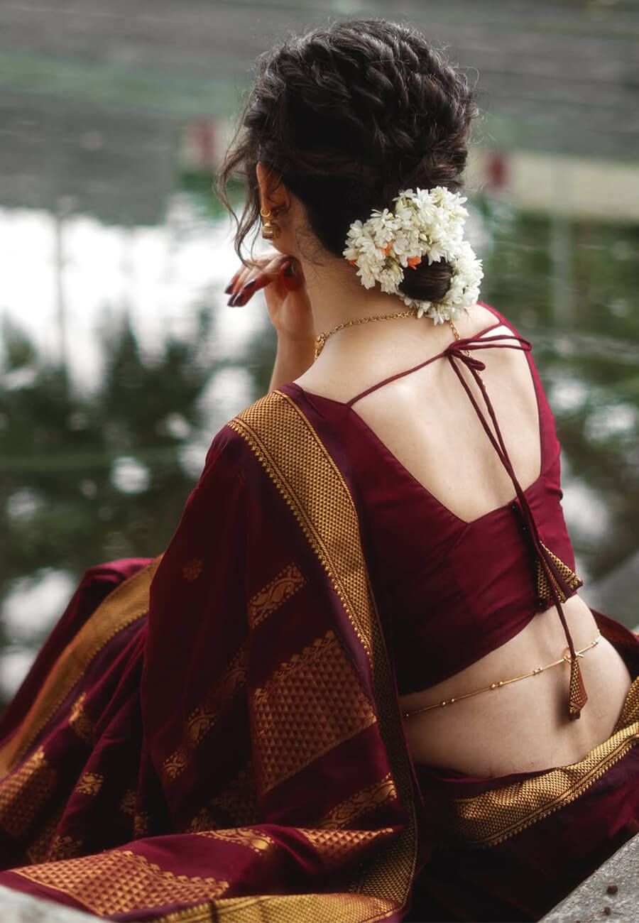 Blooming Maroon Soft Silk Saree With Vivacious Blouse Piece