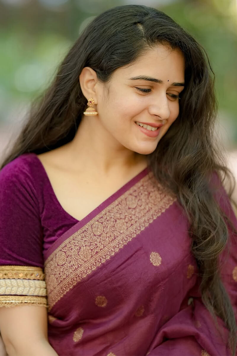 Stunning Wine Soft Silk Saree With Capricious Blouse Piece