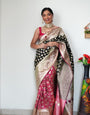 Attractive 1-Minute Ready To Wear Black Soft Silk Saree