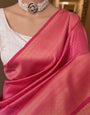 Phenomenal Dark Pink Soft Silk Saree With Invaluable Blouse Piece
