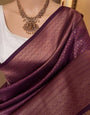 Outstanding Purple Soft Silk Saree With Charming Blouse Piece