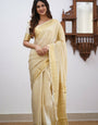 Magnificat Beige Soft Silk Saree With Scrumptious Blouse Piece