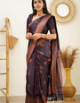Exquisite Purple Soft Silk Saree With Adoring Blouse Piece
