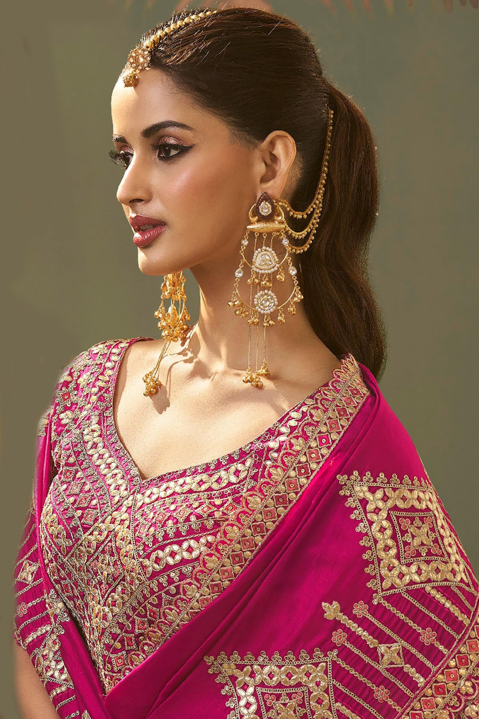 Alluring Dark Pink Soft Silk Embroidery Work Saree With Amiable Blouse Piece