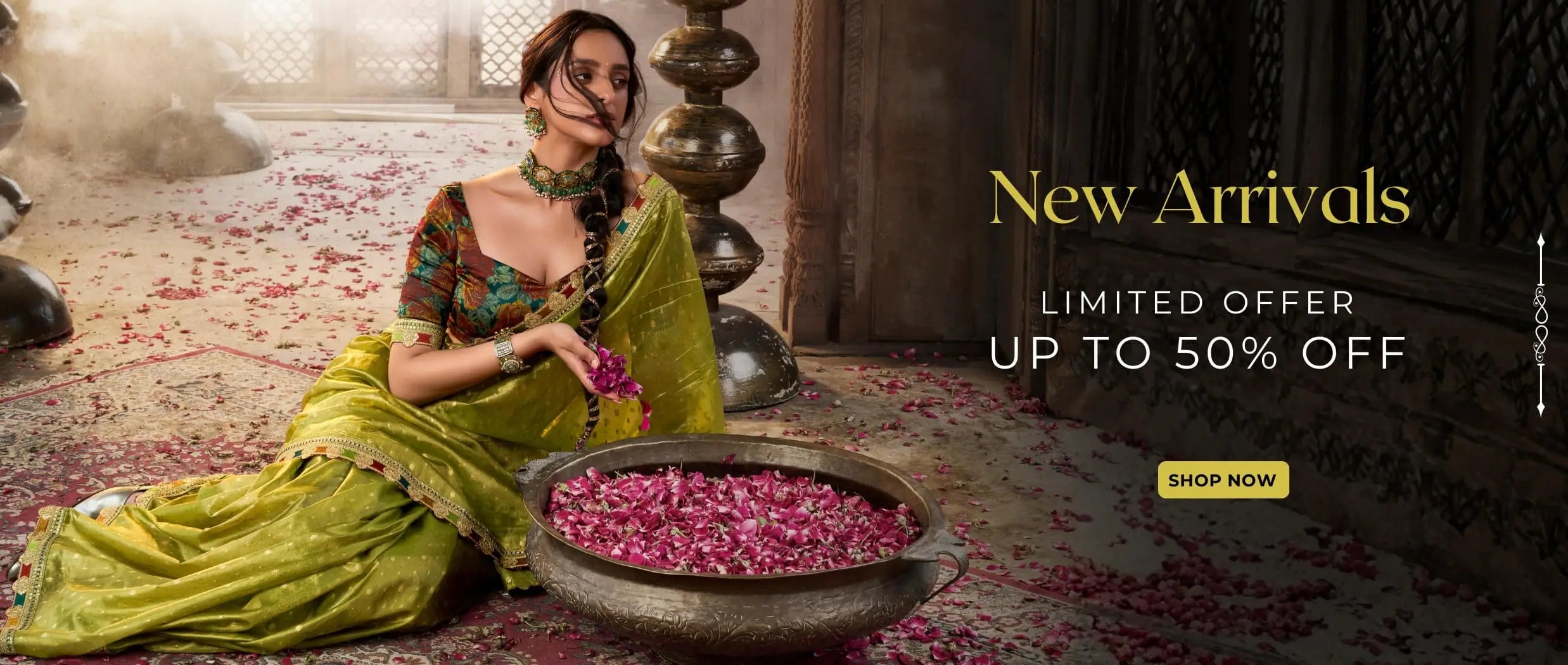 Lajree Designer green ethnic saree new arrivals with up to 50% off