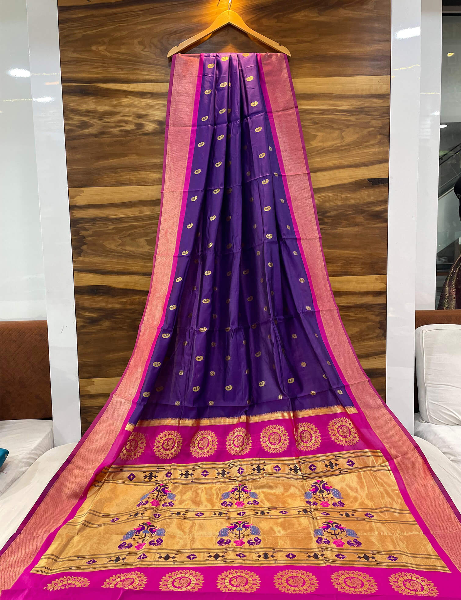Delectable Purple Paithani Silk Saree With Felicitous Blouse Piece