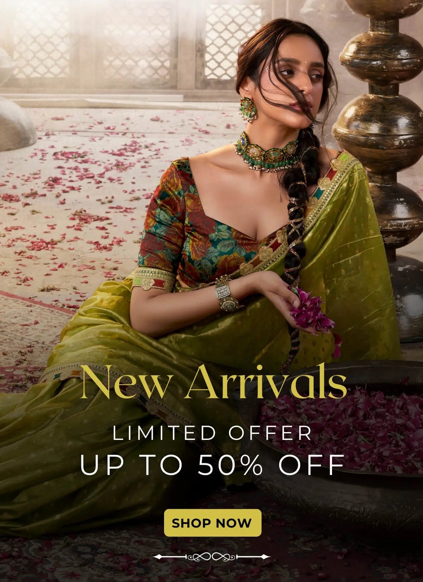 Lajree Designer green ethnic saree new arrivals with up to 50% off