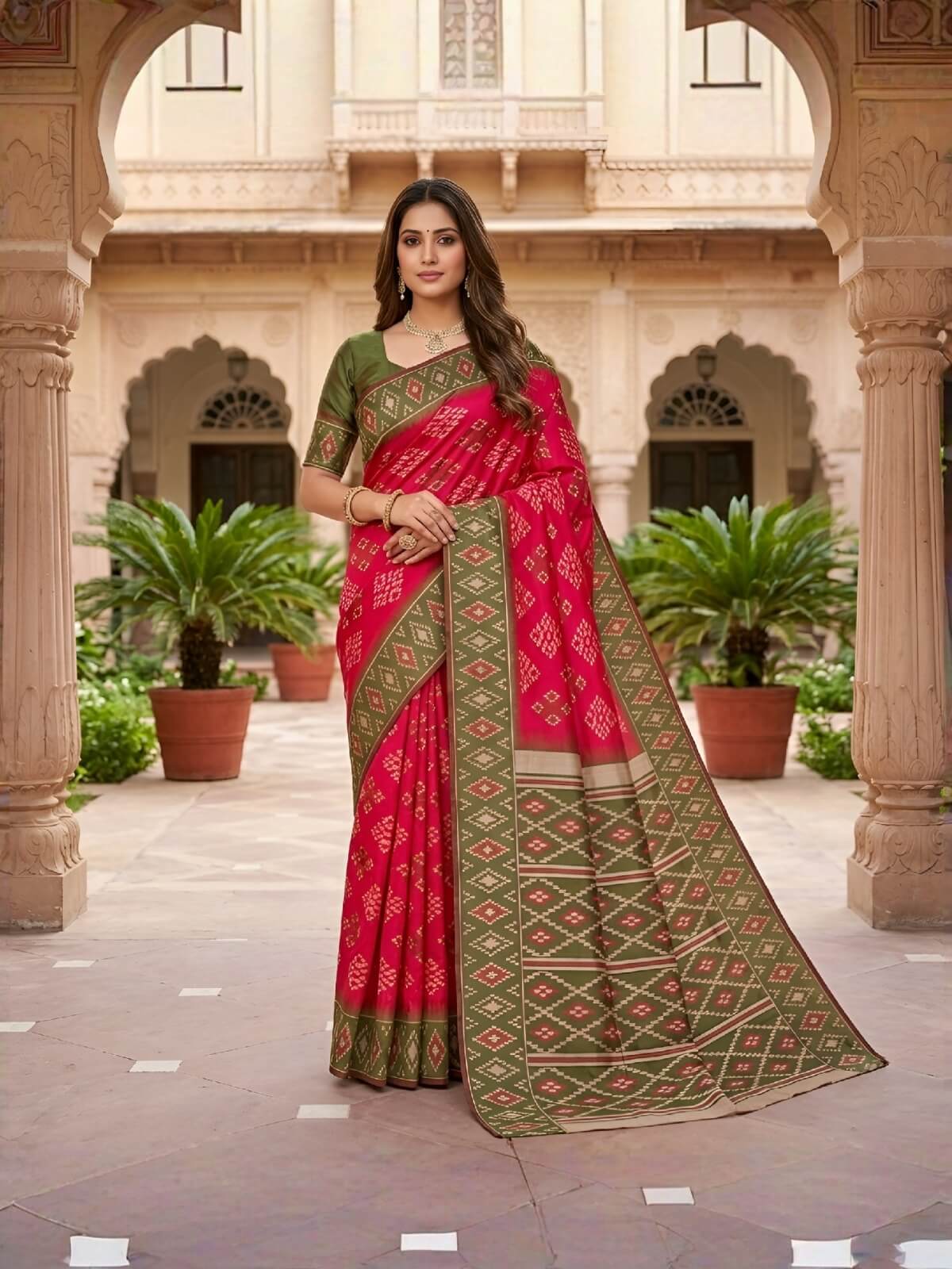 Radiant Dark Pink Soft Silk Saree With Impressive Blouse Piece