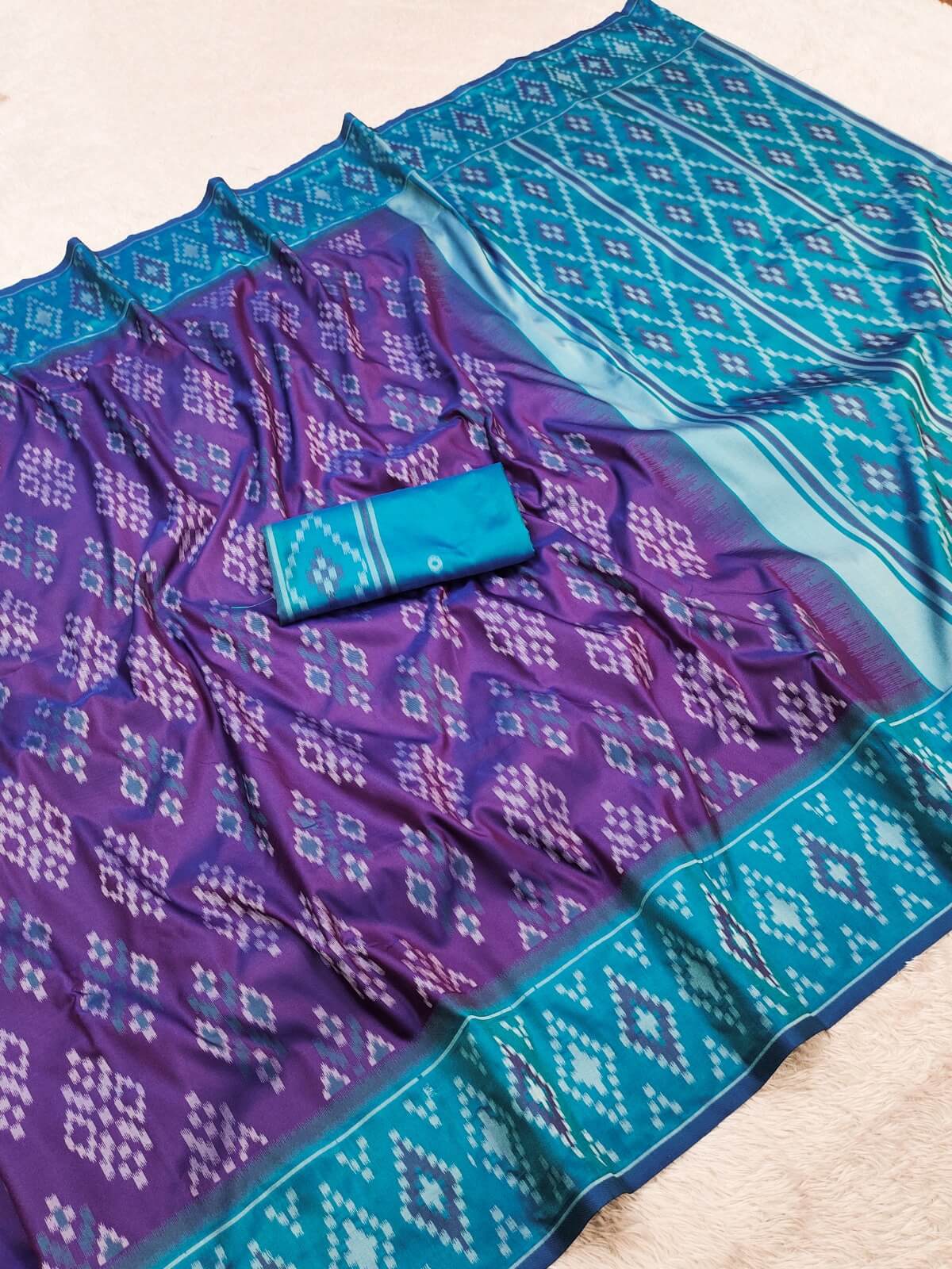 Engaging Purple Soft Silk Saree With Refreshing Blouse Piece