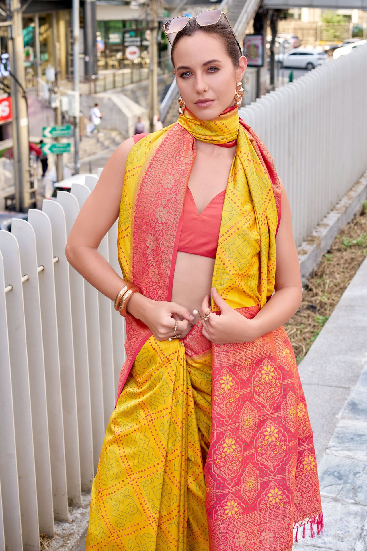 Eloquence Yellow Soft Banarasi Silk Saree With Sumptuous Blouse Piece
