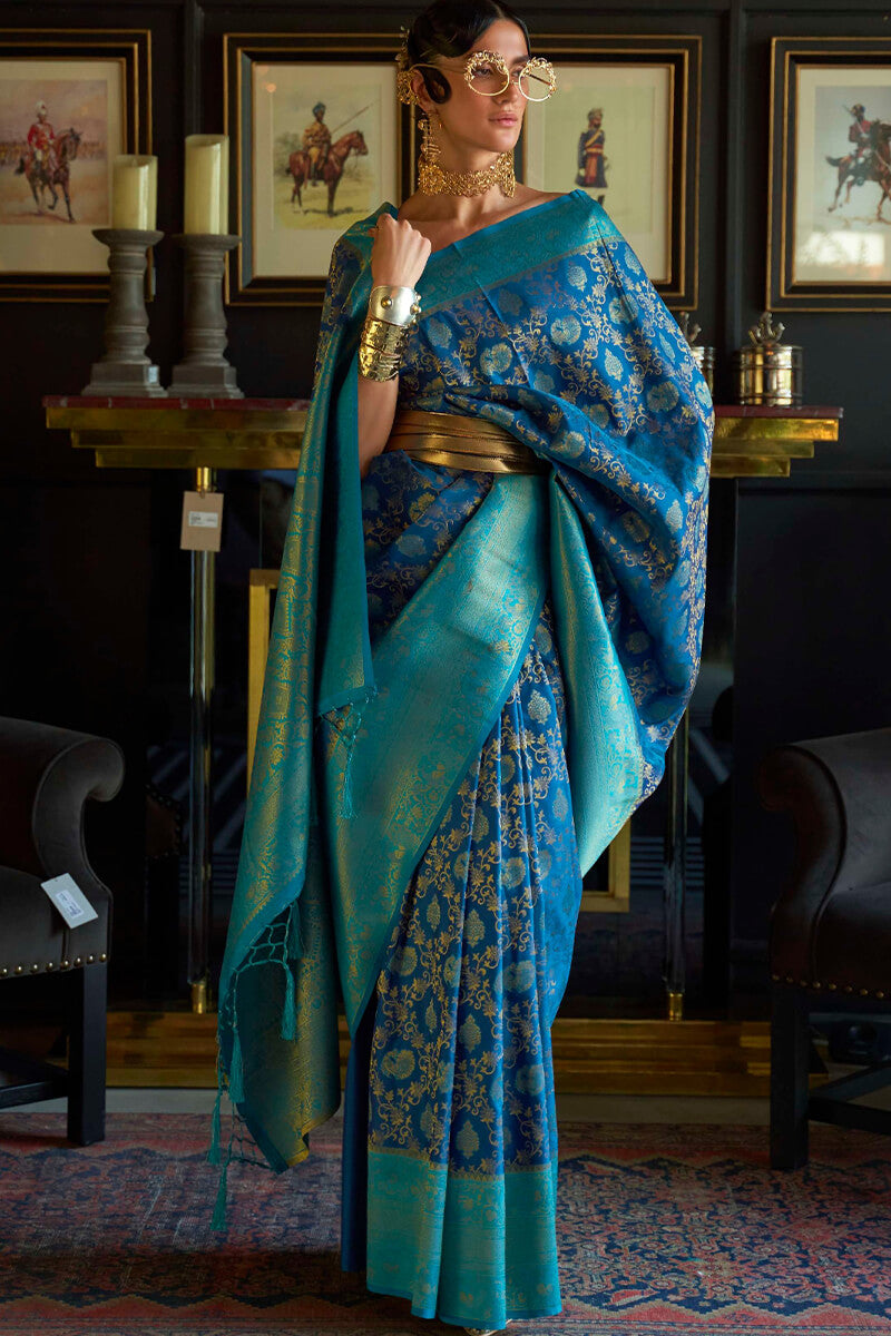 Scintilla Green Soft Silk Saree With Incredible Blouse Piece