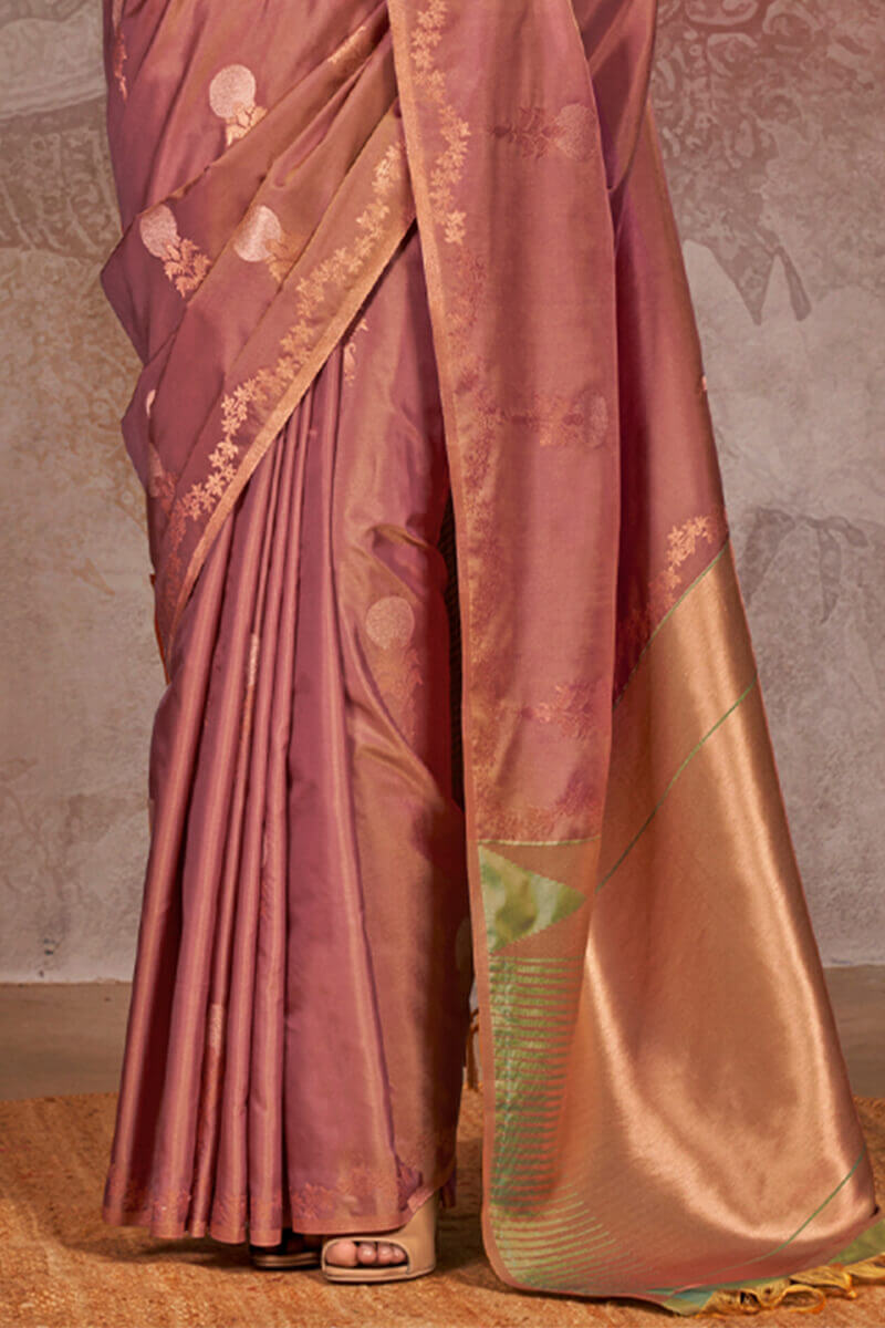 Felicitous Brown Two Tone Soft Banarasi Silk Saree With Evocative Blouse