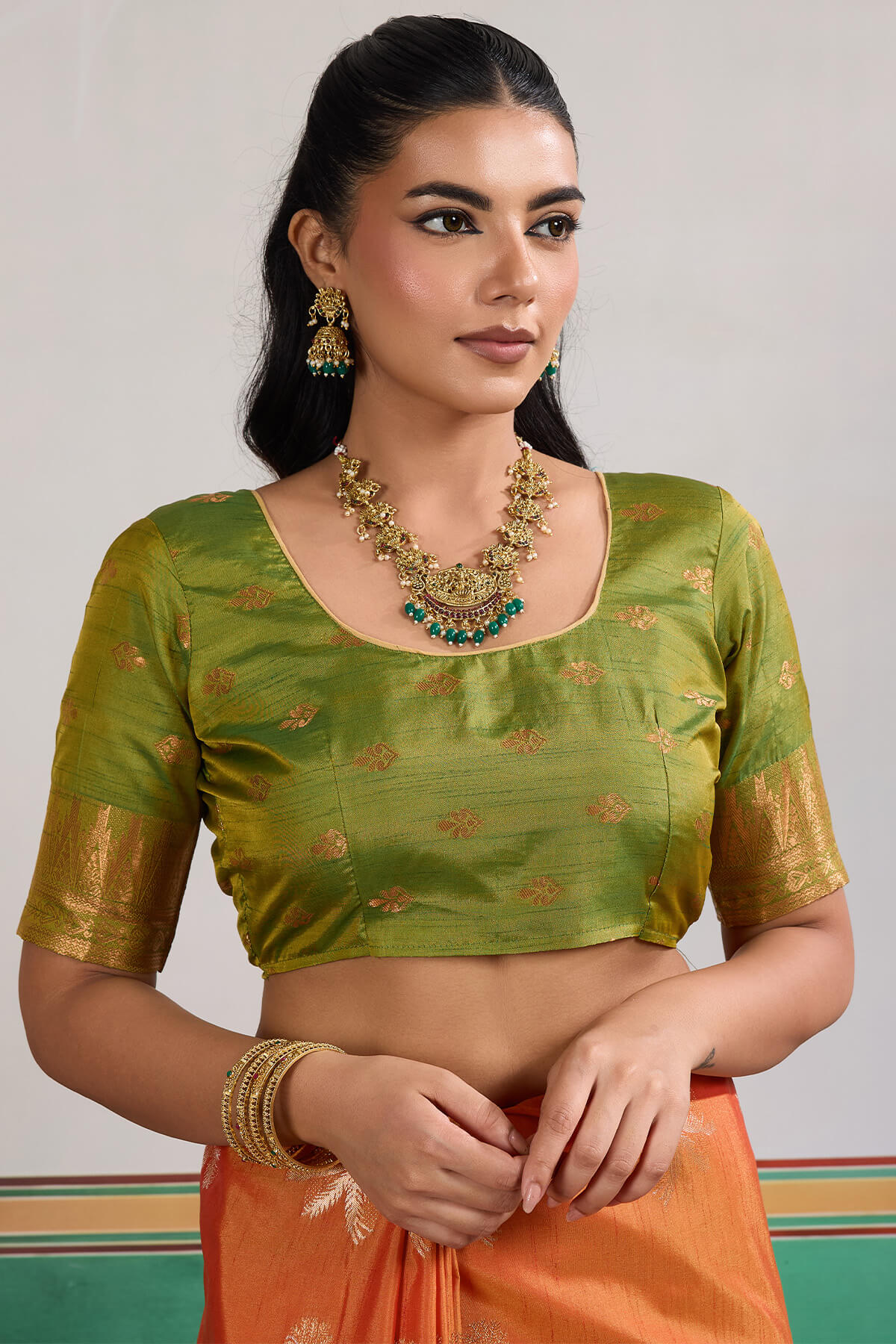 Seraphic Orange Banarasi Tussar Silk Saree With Extraordinary Blouse Piece