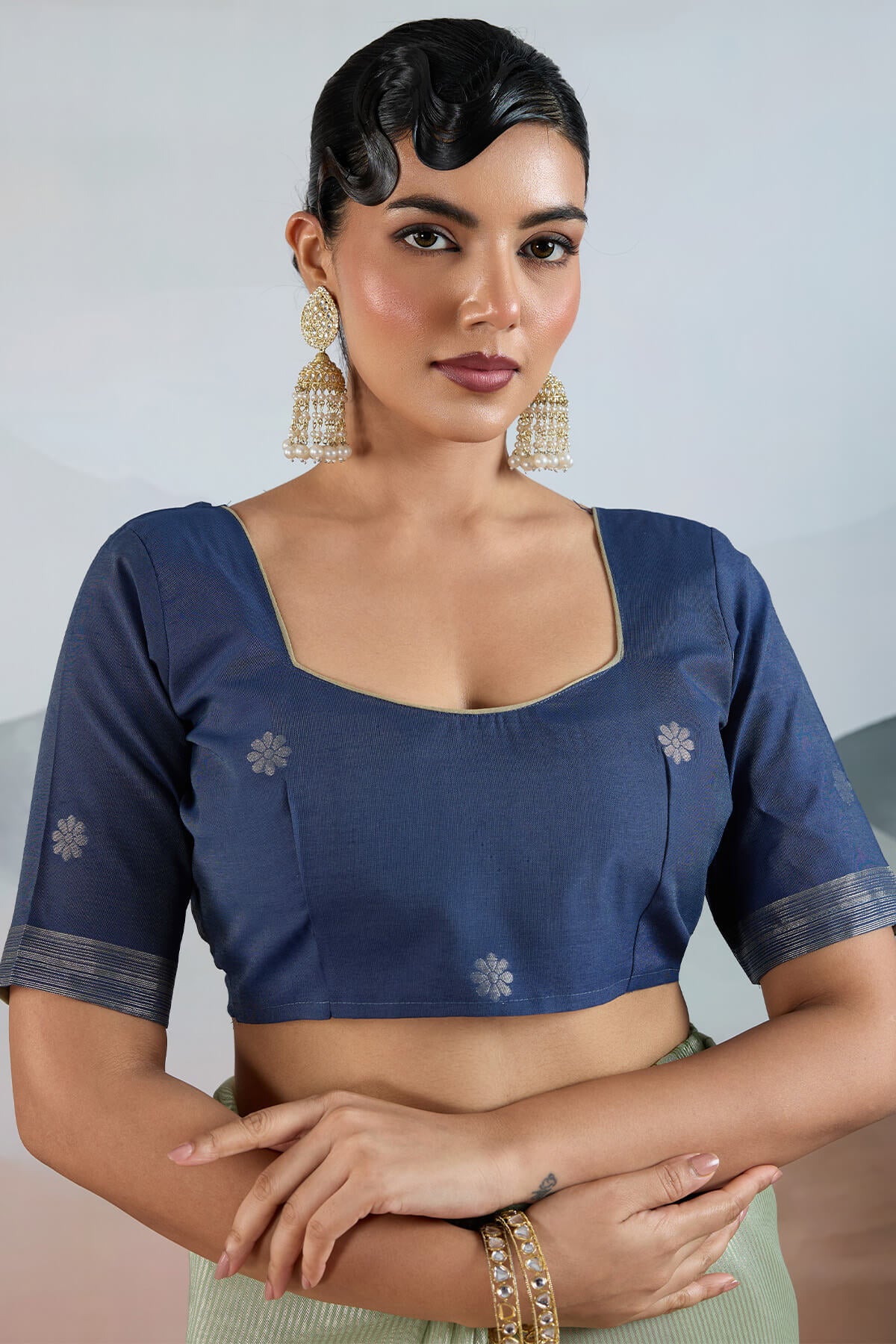 Designer Pista Soft Banarasi Tissue Silk Saree With Exquisite Blouse Piece