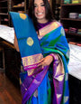 Lovely Blue Soft Silk Saree With Deserving Blouse Piece