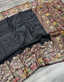 Bucolic Black Pashmina Saree With Exquisite Blouse Piece