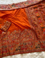 Diaphanous Orange Pashmina Saree With Lagniappe Blouse Piece