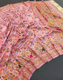 Opulent Pink Pashmina Saree With Ratatouille Blouse Piece
