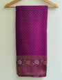 Beautiful Purple Soft Banarasi Silk Saree With Snazzy Blouse Piece