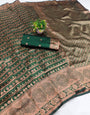 Invaluable Dark Green Soft Silk Saree With Appealing Blouse Piece