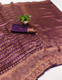 Amazing Purple Soft Silk Saree With Divine Blouse Piece