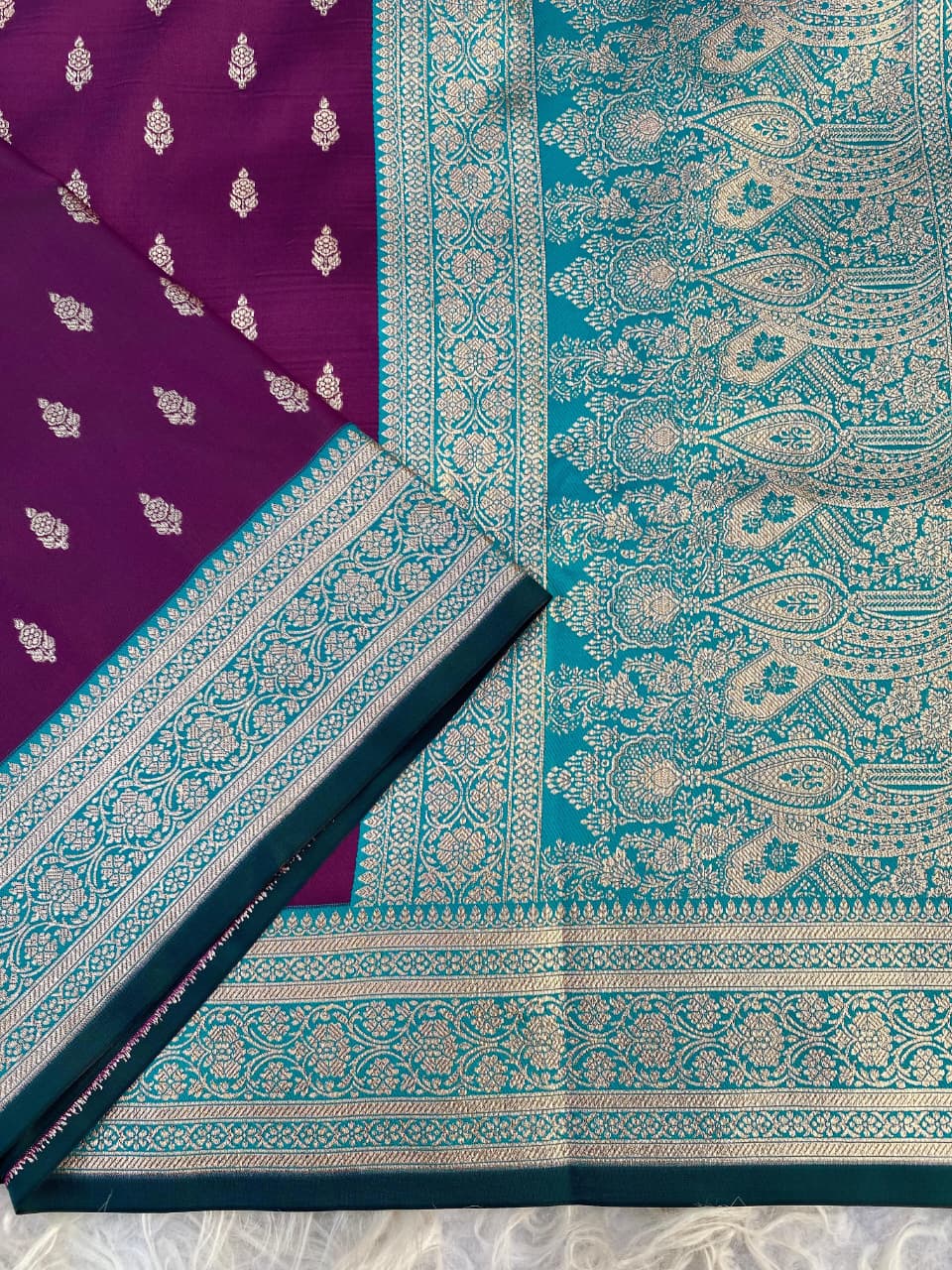 Ratatouille Purple Soft Banarasi Satin Silk Saree With Chatoyant Blouse