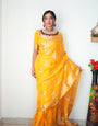 Classy 1-Minute Ready To Wear Yellow Cotton Silk Saree