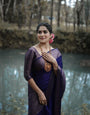 Refreshing Navy Blue Soft Silk Saree With Angelic Blouse Piece