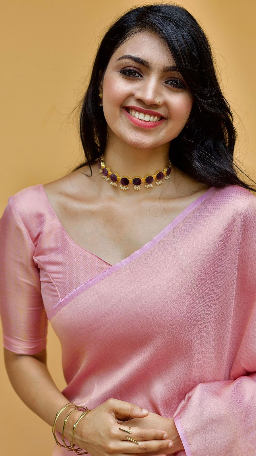 An Insanely Baby Pink Soft Silk Saree with Fairytale Blouse Piece