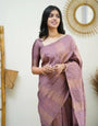 Ratatouille Baby Pink Soft Silk Saree With Vestigial Blouse Piece