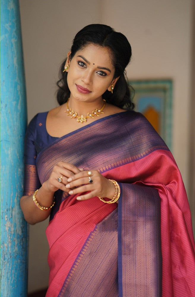 Attractive Tomato Soft Silk Saree With Capricious Blouse Piece